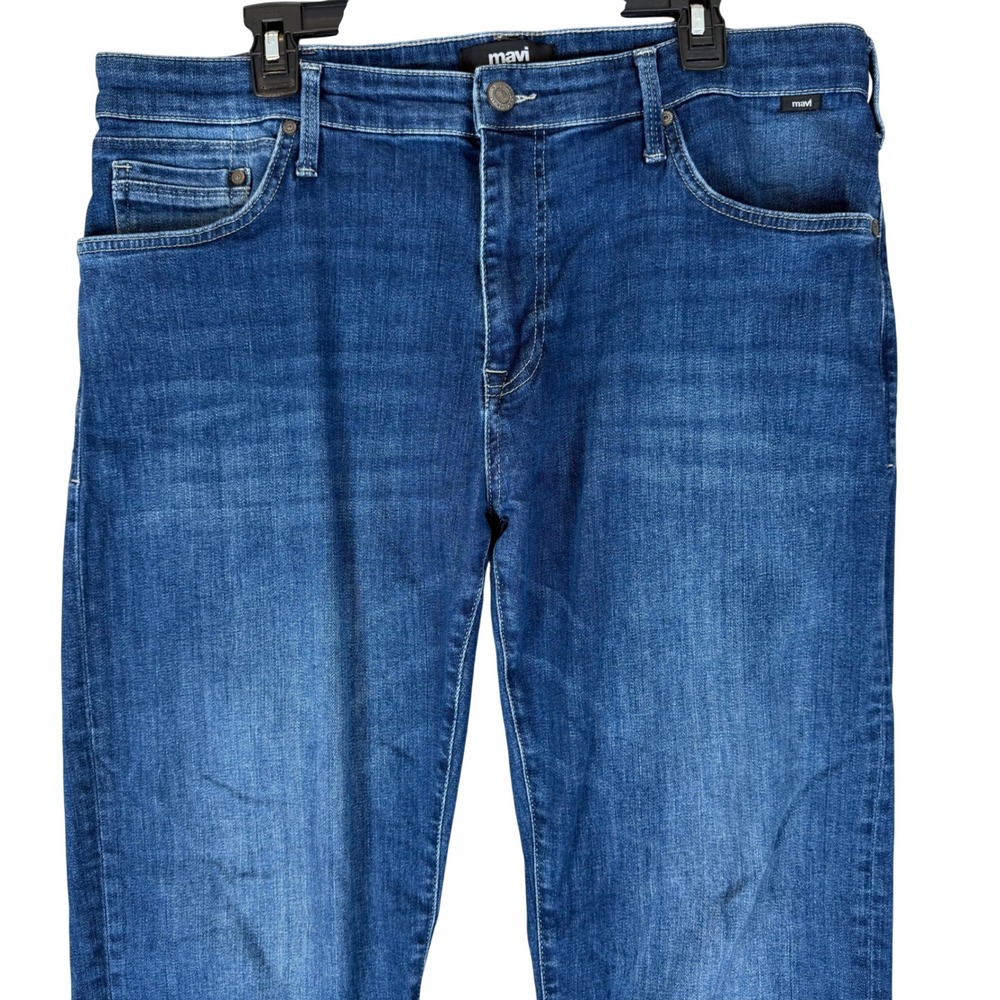 Mavi Zach Straight Leg Jeans 38/32 Blue Denim Stretch Pants MJ-65751